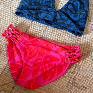 Mikoh Pink and Orange Bikini bottom